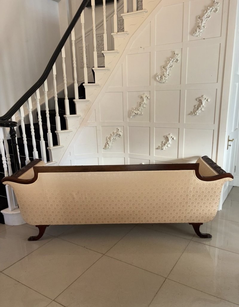 Quality Antique Victorian Regency Style Mahogany Carved Sofa